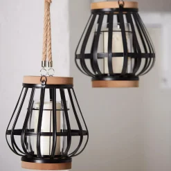 Bouclair Wood-Like & Metal Lantern* Home Decorative Items & Objects|Candles & Candle Stick Holders